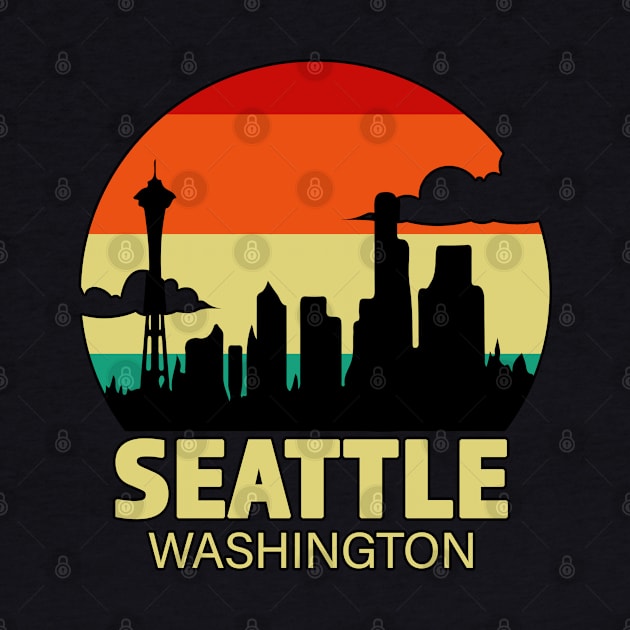 Seattle Washington Cloudy Sunset by RKP'sTees